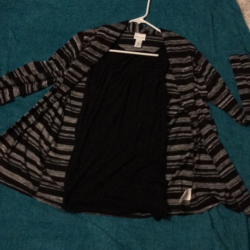 Maternity sweater. Tank underneath.